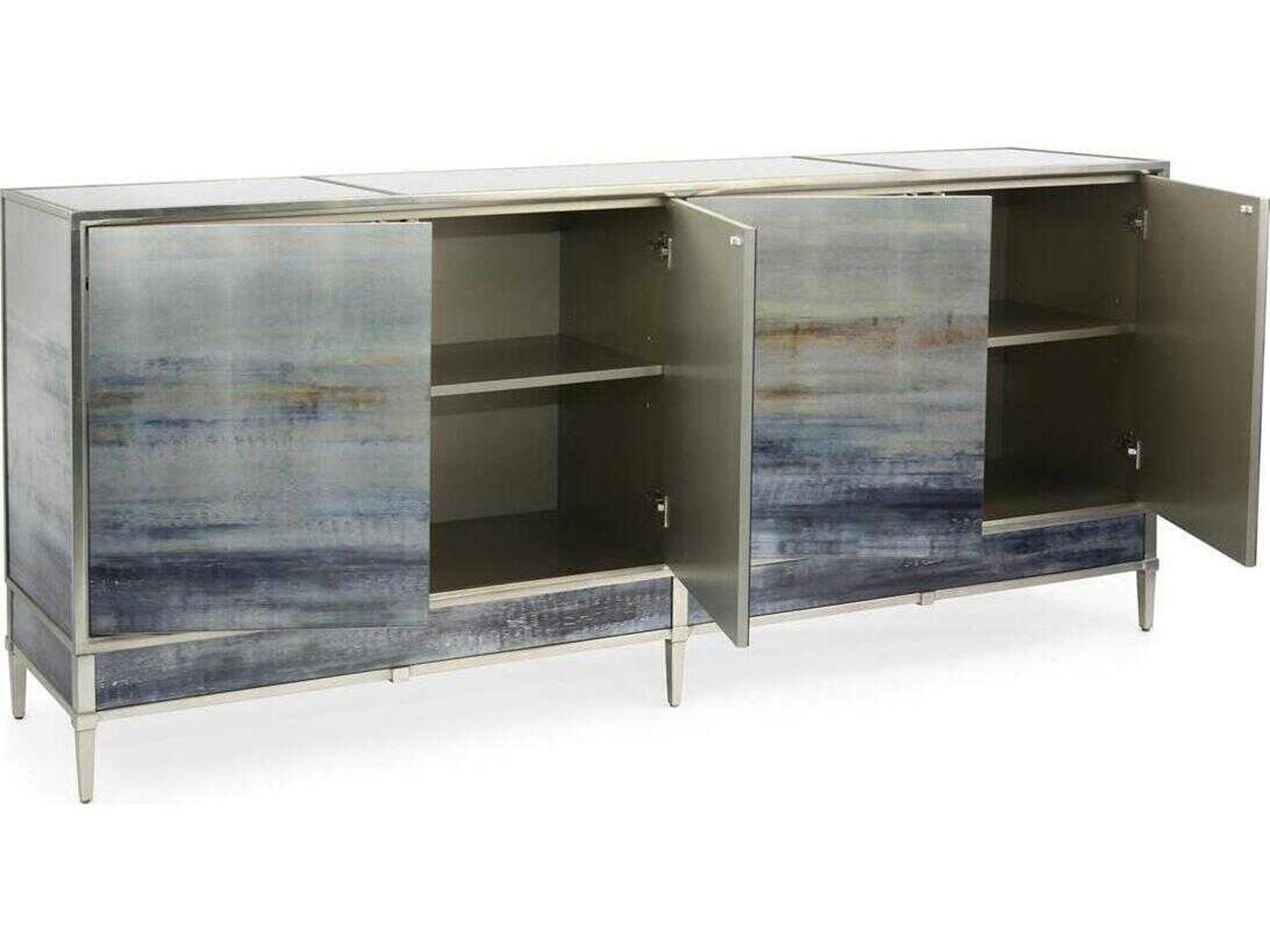 Shaye Rawson Spring Rain Sideboard with Mirror Top and Steel Base