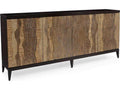 River's Edge 4-Door Sideboard in Espresso with Rose Silver Cerusing