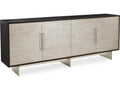 Saro 4-Door Credenza Sideboard in Espresso Celtis and Antique Silver