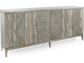 River's Edge Credenza Sideboard 95-Inch Beech Wood with Silver Cerused Finish