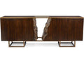 Terra Four-Door Credenza Sideboard in Smokey Paldao and Cheddar Gold