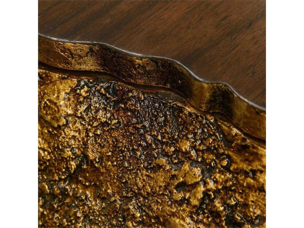 Terra Four-Door Credenza Sideboard in Smokey Paldao and Cheddar Gold