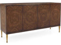 Bosco 72-Inch Four-Door Wood Sideboard with Brass Legs