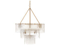 Jamie Young Perignon 24-Light Chandelier with Melted Ice Glass in Antique Brass
