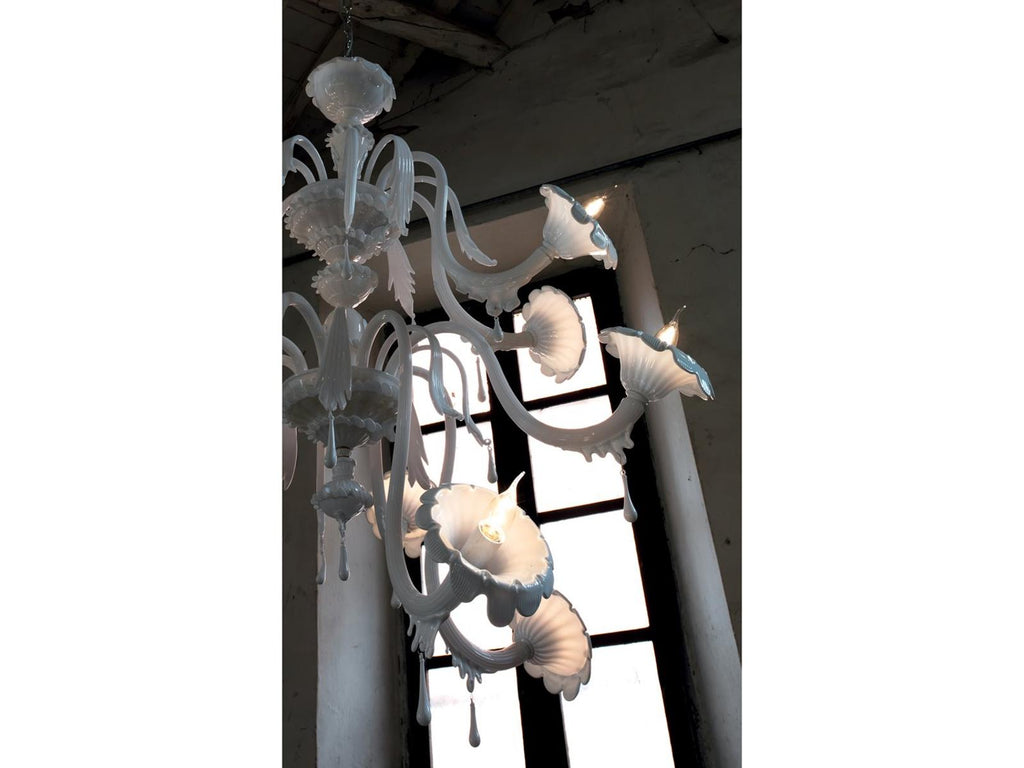 Karman Au-revoir 11-Light White Opalinen LED Chandelier by Matteo Ugolini