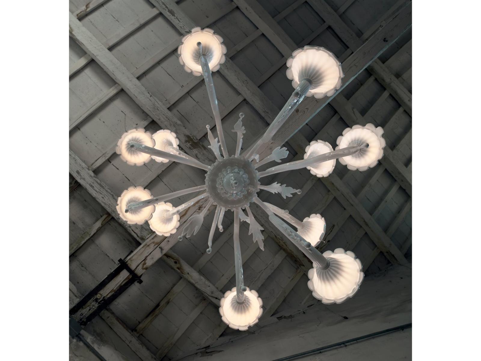 Karman Au-revoir 11-Light White Opalinen LED Chandelier by Matteo Ugolini