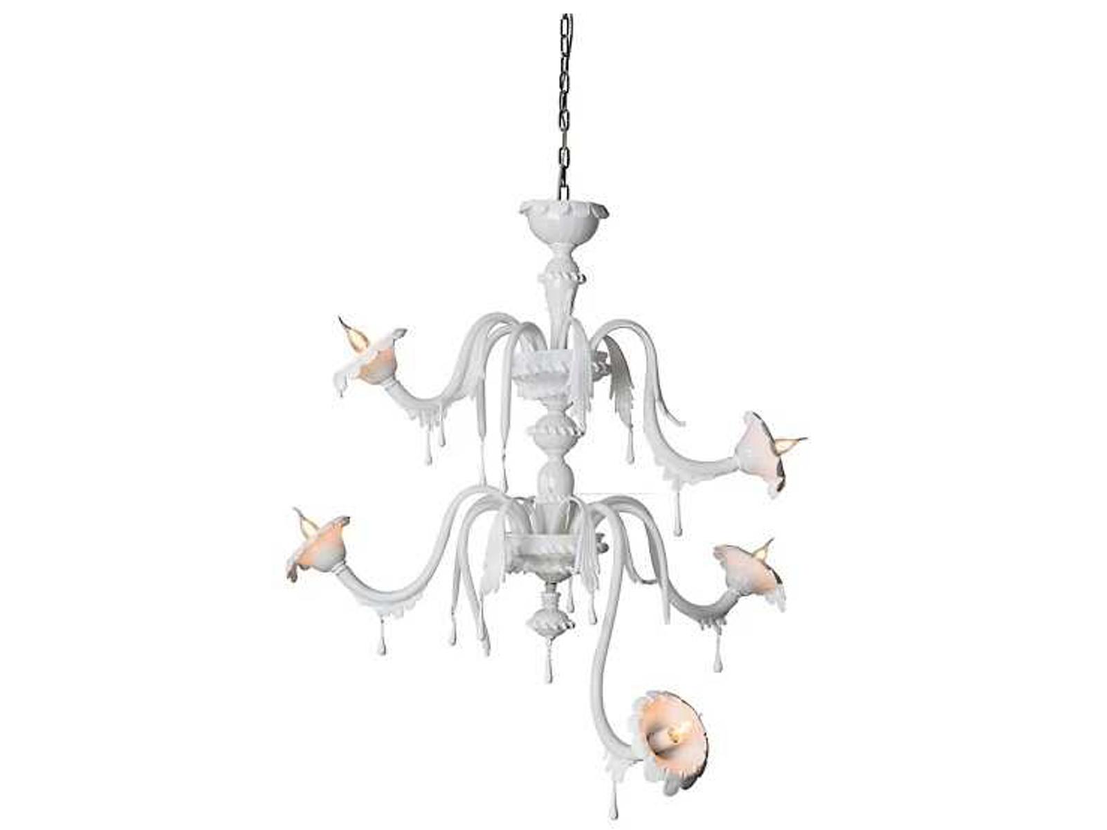 Karman 5-Light Au-revoir White Opalinen Chandelier