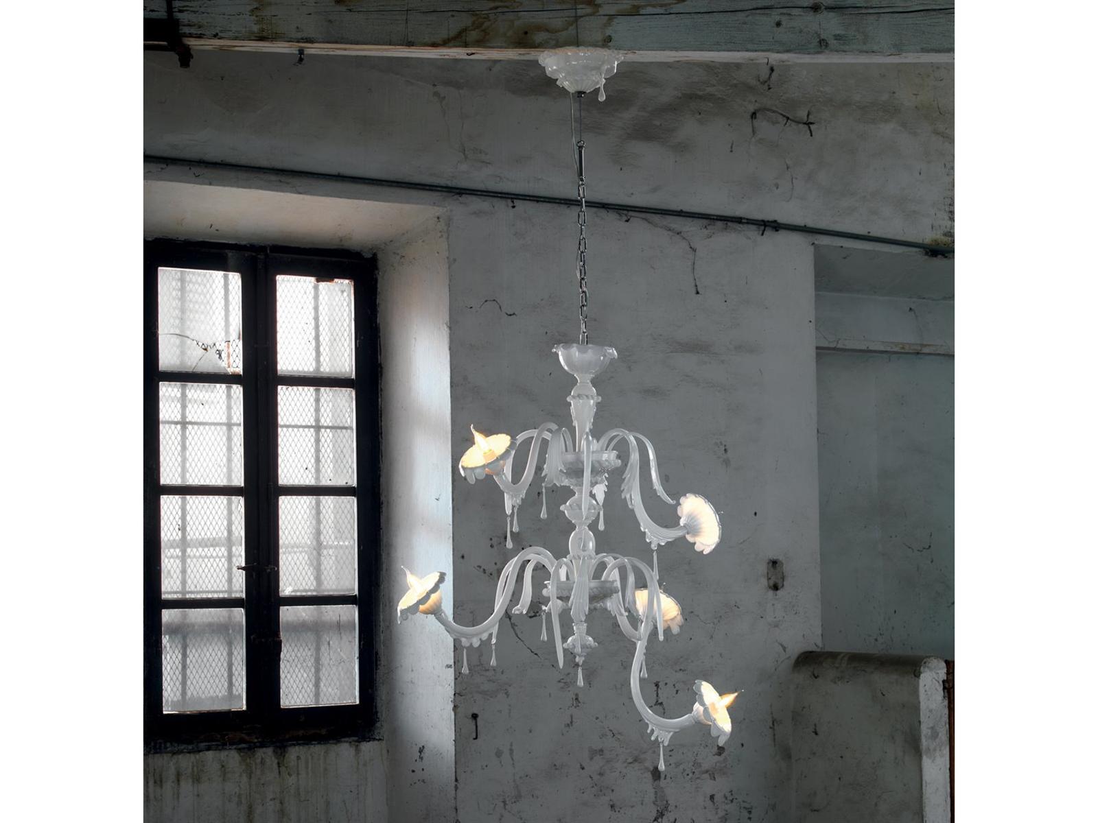 Karman 5-Light Au-revoir White Opalinen Chandelier
