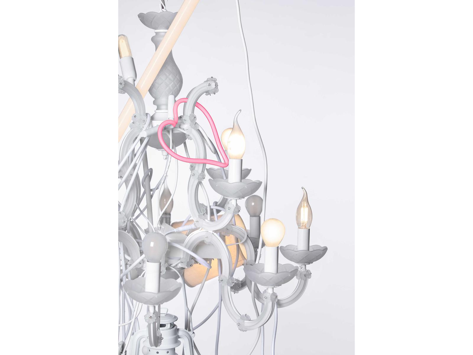 Karman Beautiful Mess 21-Light Matte White Chandelier with Murano Glass and Crystal