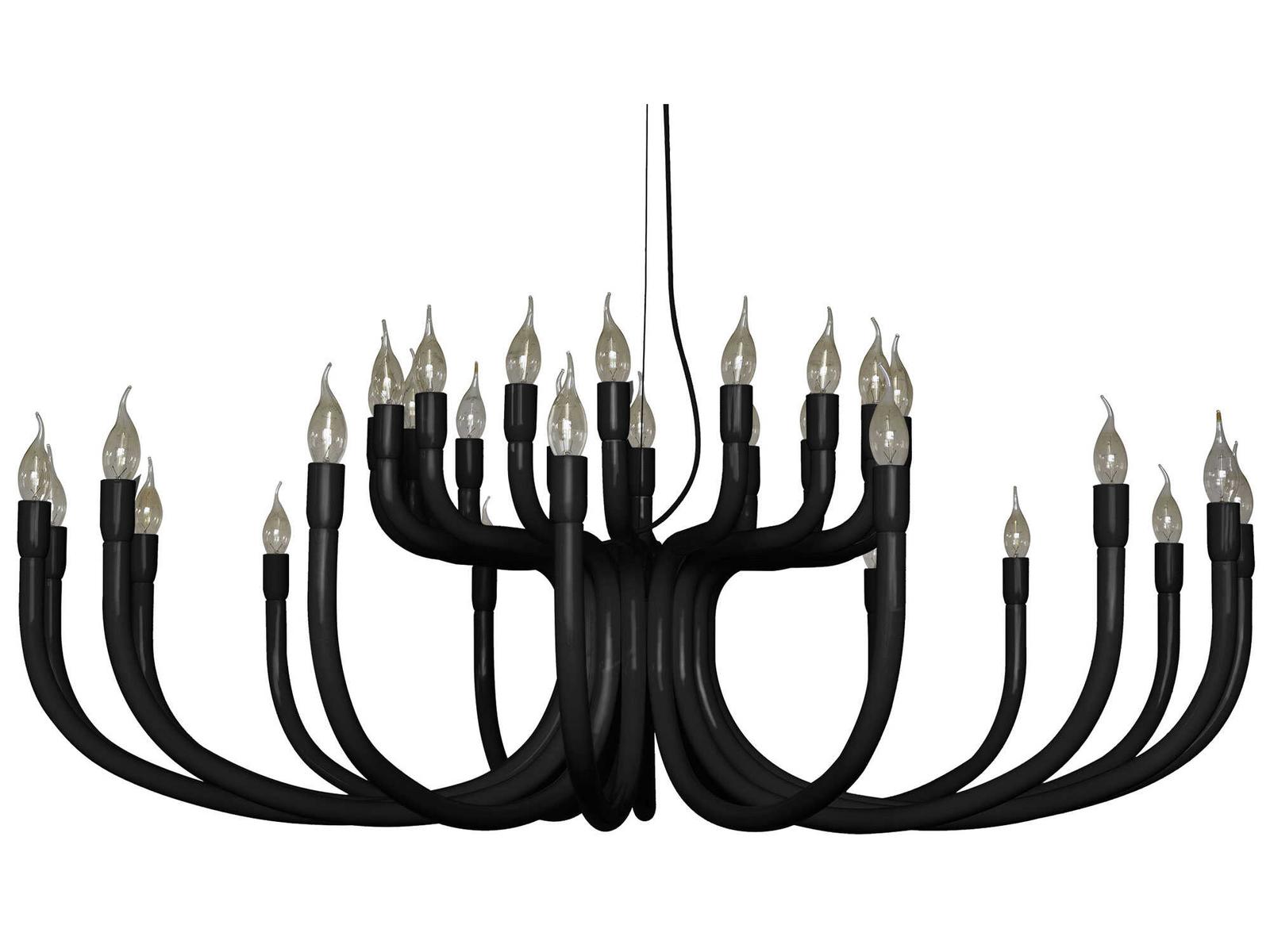 Karman 32-Light Snoob Chandelier in Matte Black Aluminum