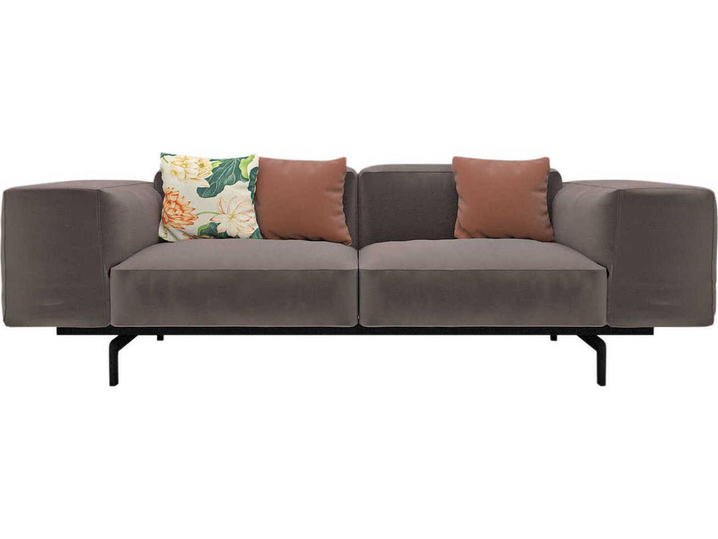 Largo 3-Seat Dove Gray Velvet Sofa by Piero Lissoni