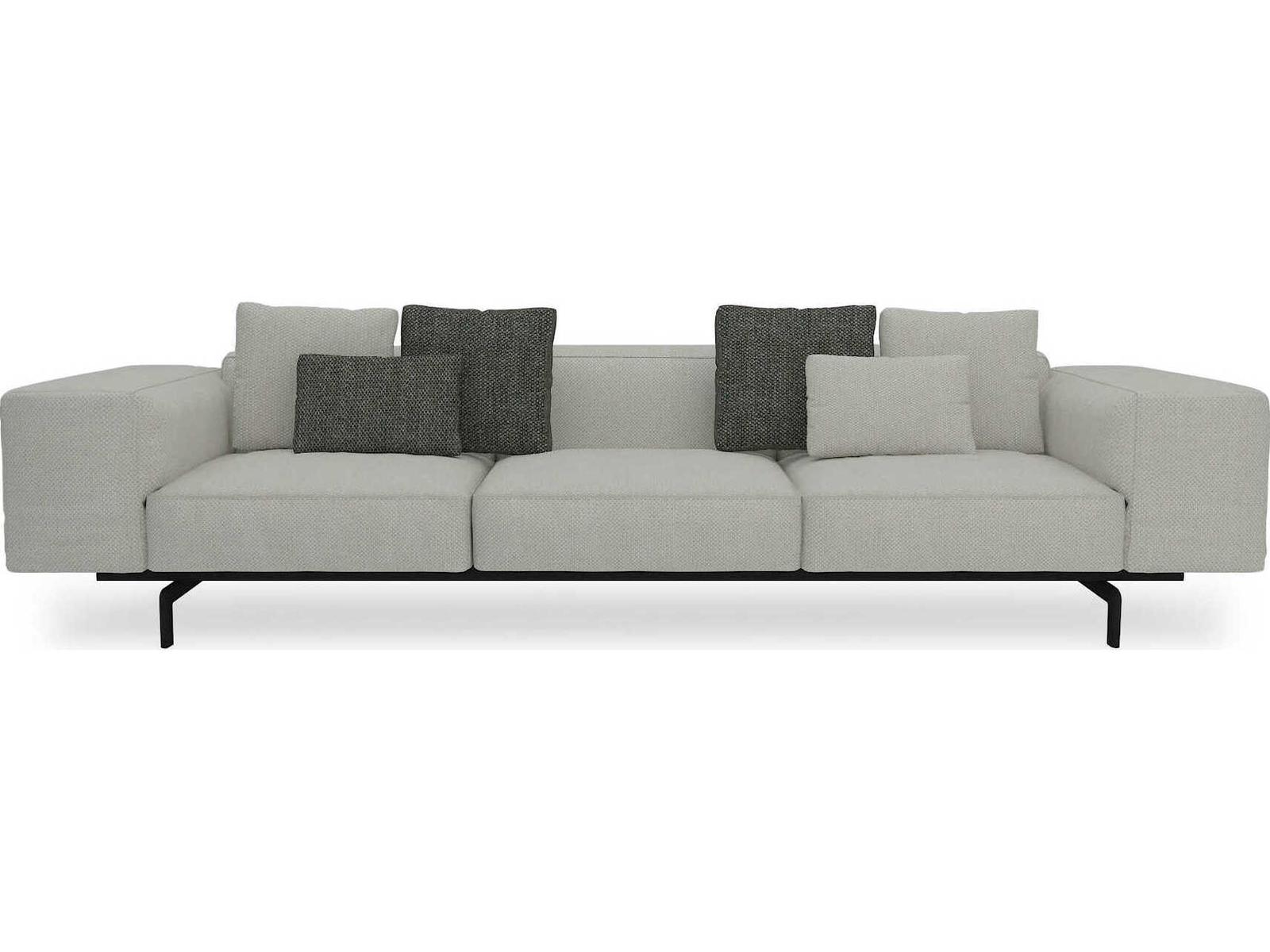 Largo 3-Seat Gubbio Ecru Fabric Sofa by Piero Lissoni