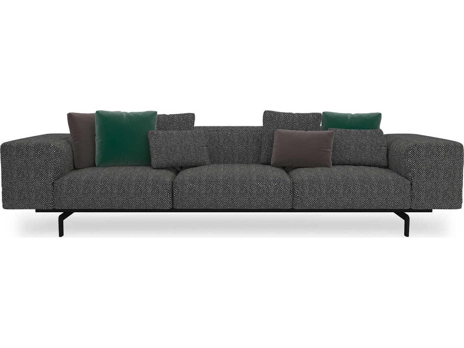 Largo 3-Seat Upholstered Sofa in Gubbio Dark Gray