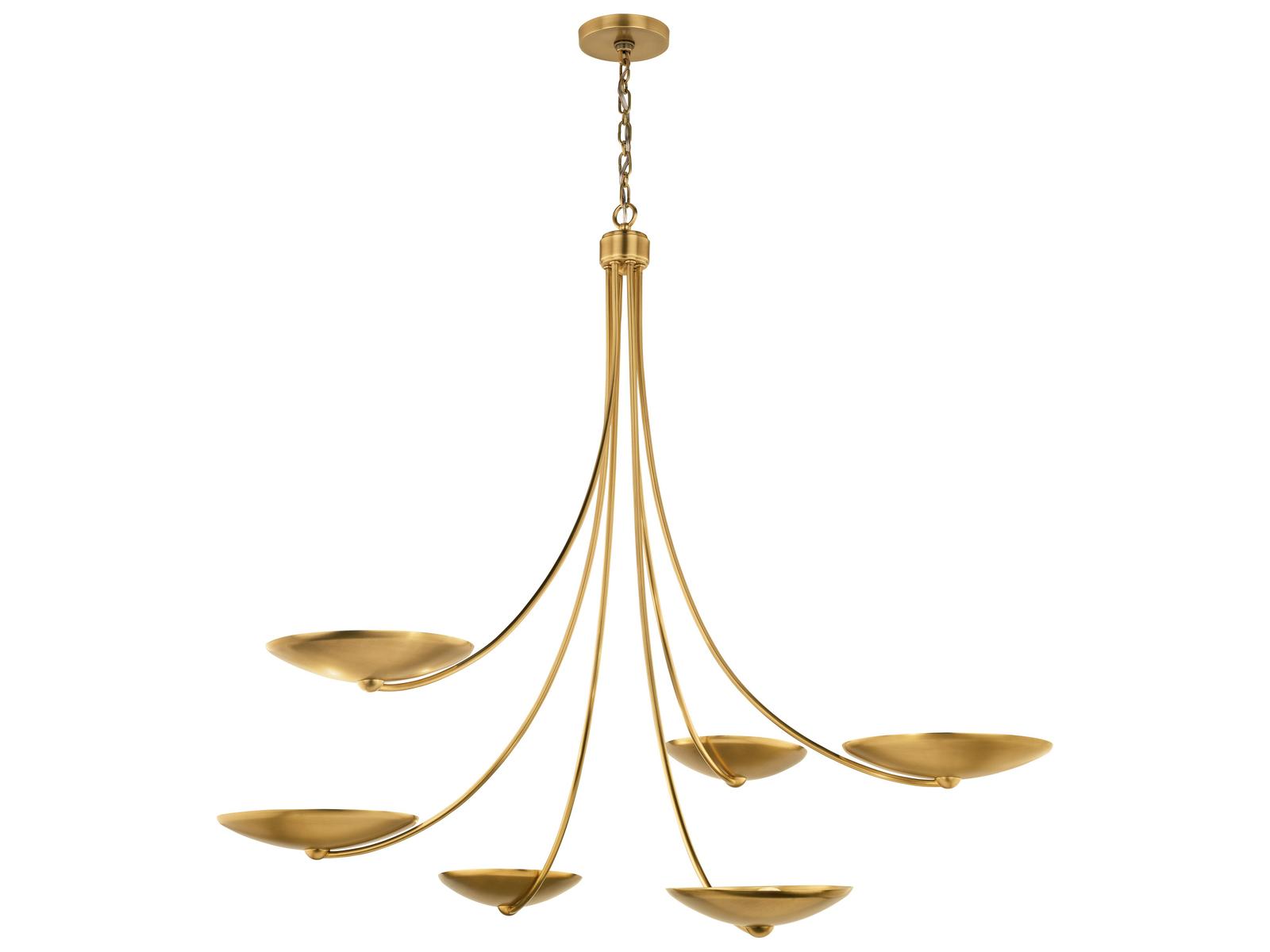 Kichler Palmela 6-Light Champagne Bronze Lacquered Brass LED Bowl Chandelier