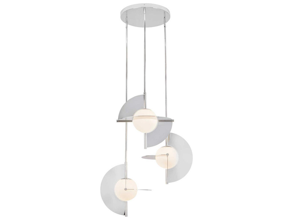 Kuzco Lighting Scorpio Polished Nickel Geometric LED Chandelier with Opal Glass