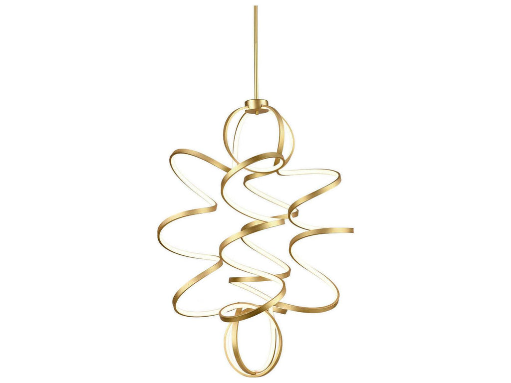 Kuzco Lighting Synergy LED Chandelier in Antique Brass with White Silicone Diffuser