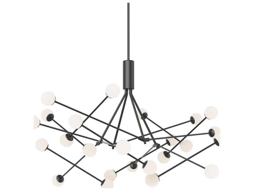 Kuzco Lighting Moto 56-Inch LED Chandelier in Black with Opal Glass