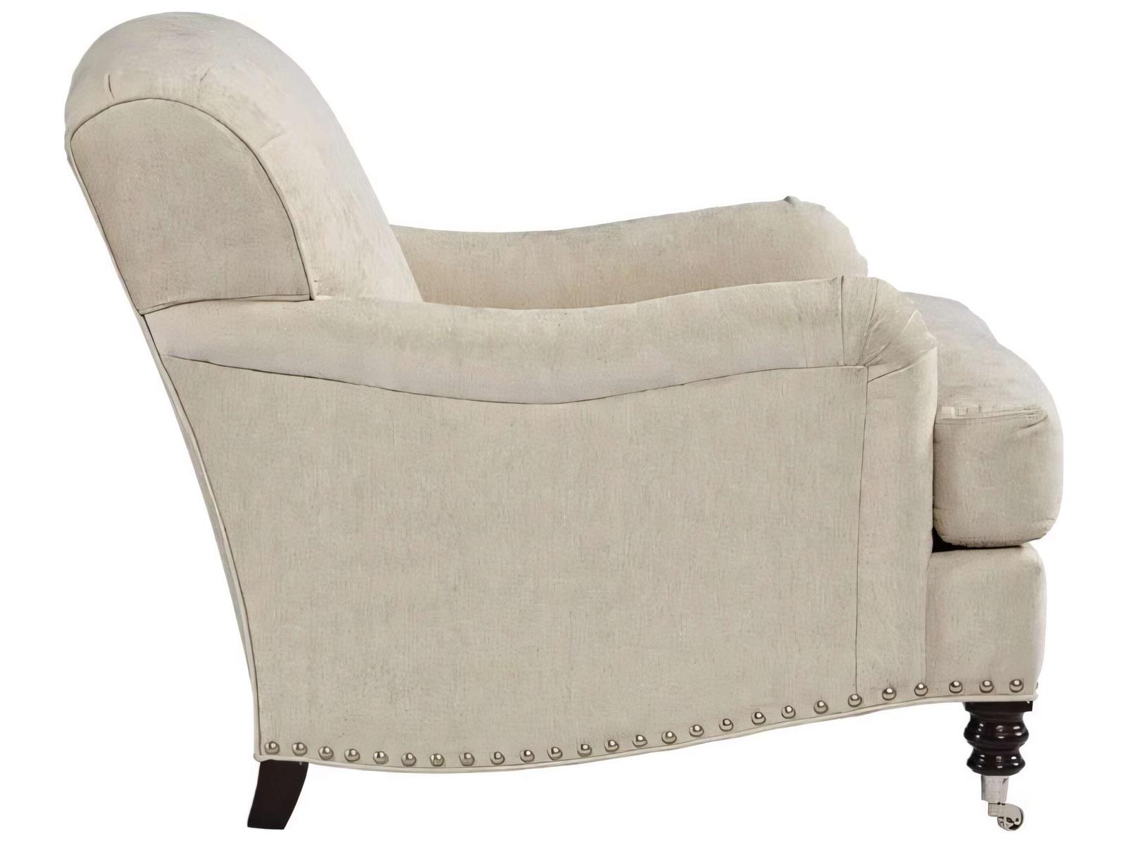 Albert Upholstered Accent Chair with Nailhead Trim and Casters