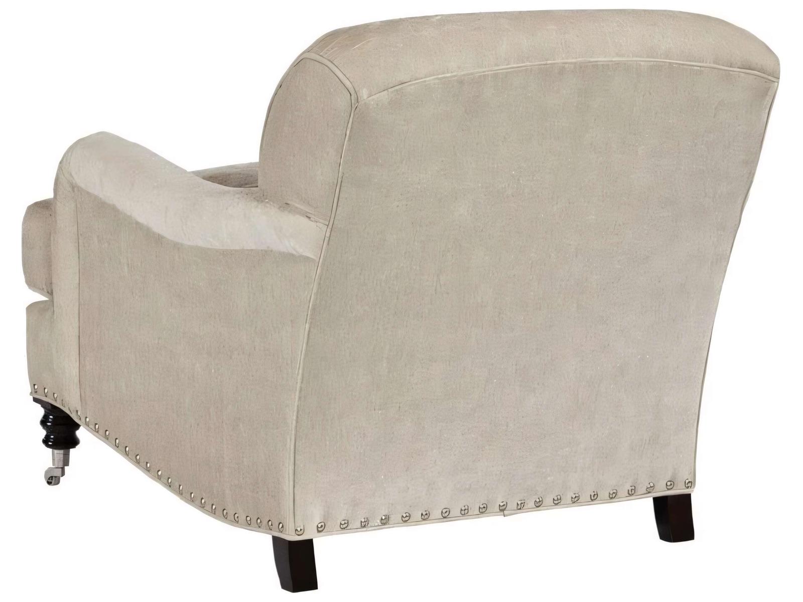 Albert Upholstered Accent Chair with Nailhead Trim and Casters