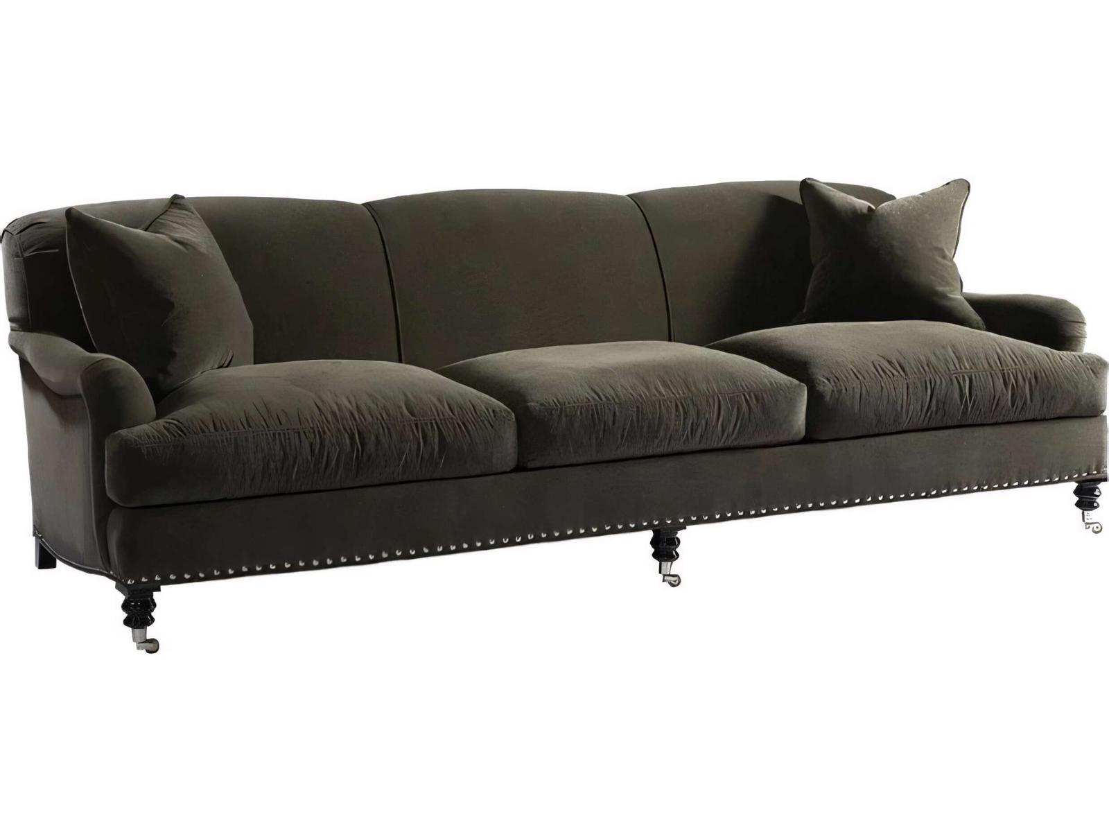 Albert Configurable Sofa with Turned Legs and Nailhead Trim