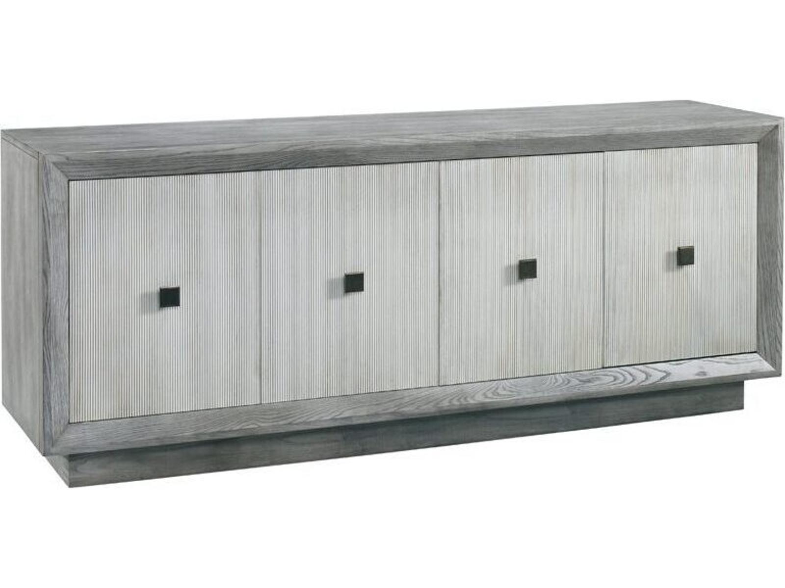 Workshop Alastair 80-Inch Sideboard Mineral Washed Linen with Bronze Hardware