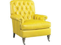 for Hickory White Blazer Leather Accent Chair with Tufted Arms and Casters