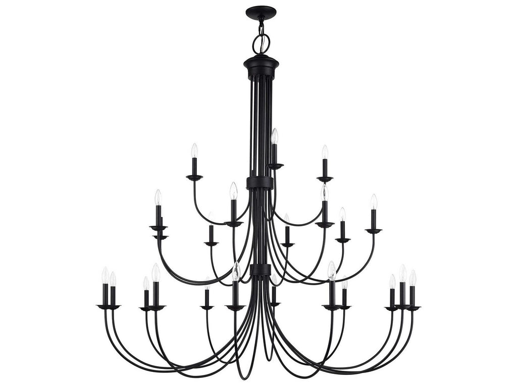 Livex Lighting Estate 24-Light Grande Foyer Chandelier in Black