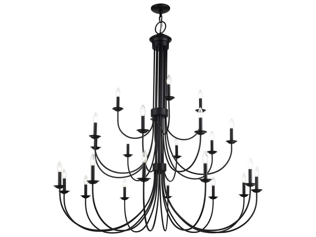 Livex Lighting Estate 24-Light Grande Foyer Chandelier in Black