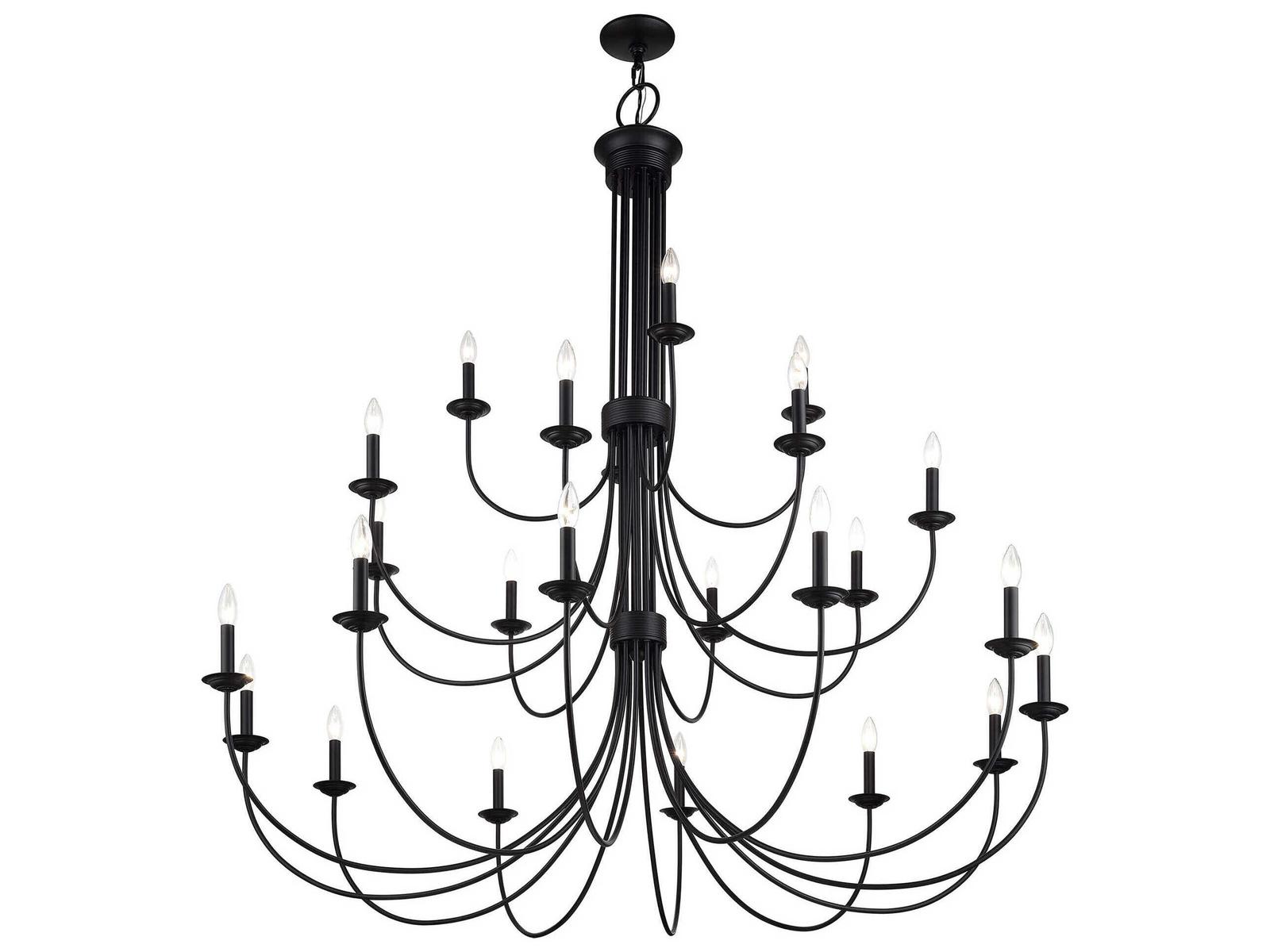 Livex Lighting Estate 24-Light Grande Foyer Chandelier in Black
