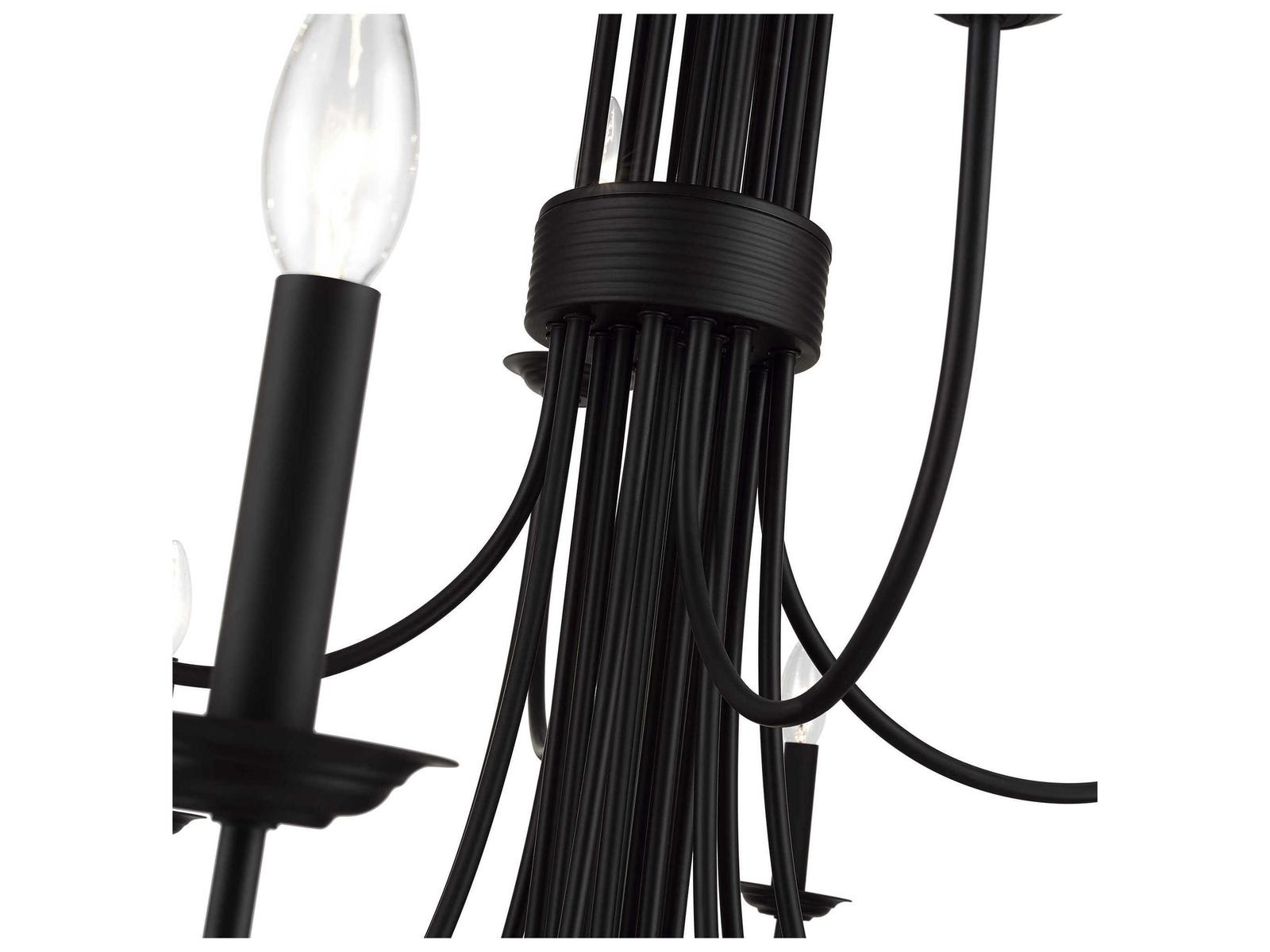 Livex Lighting Estate 24-Light Grande Foyer Chandelier in Black