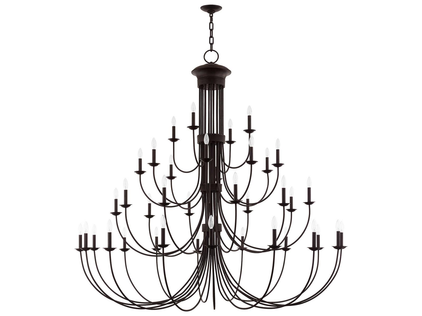 Livex Lighting 38-Light Estate Tiered Chandelier in Bronze
