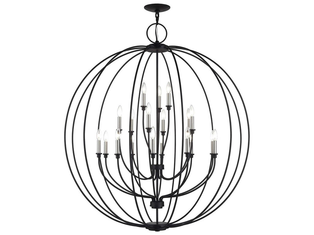 Livex Lighting 19-Light Milania Chandelier in Black Brushed Nickel
