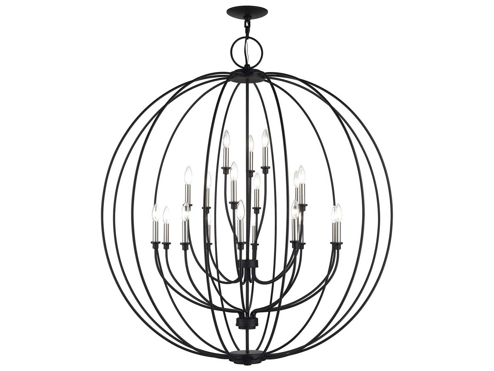 Livex Lighting 19-Light Milania Chandelier in Black Brushed Nickel