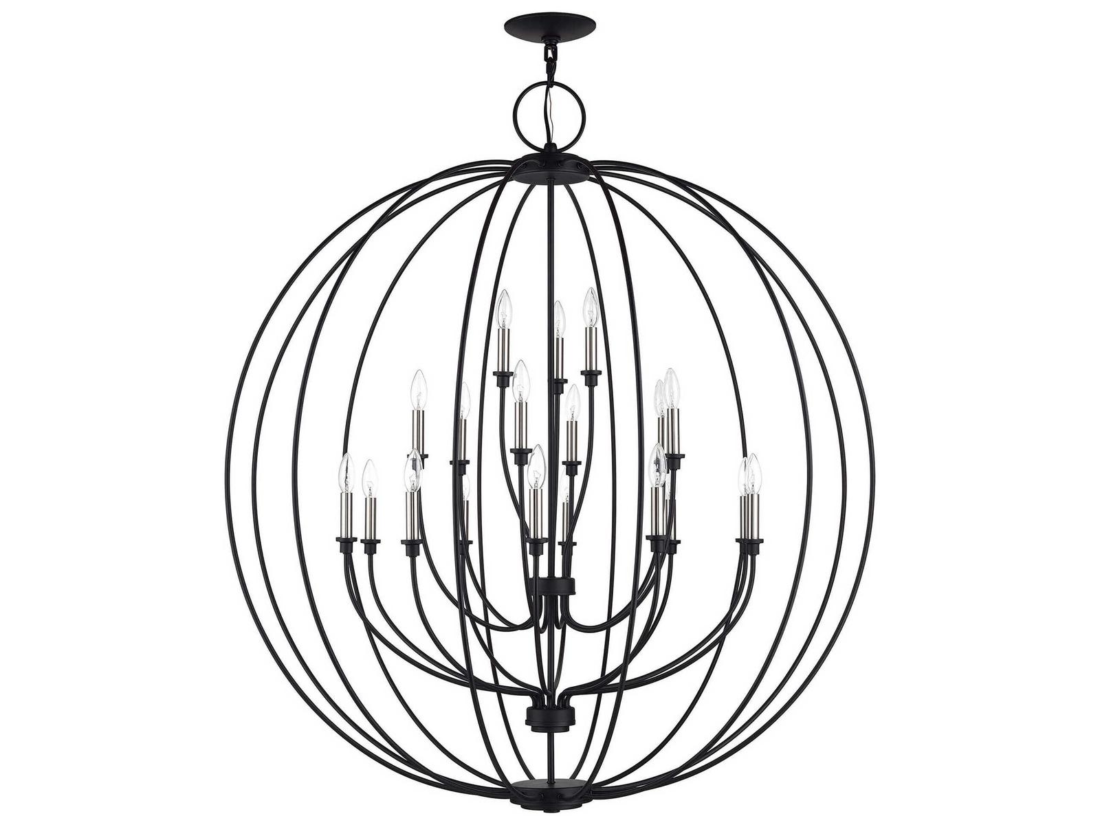 Livex Lighting 19-Light Milania Chandelier in Black Brushed Nickel