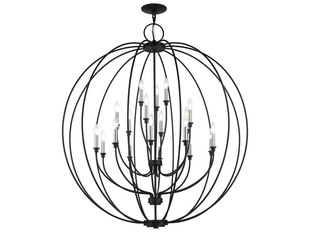 Livex Lighting 19-Light Milania Chandelier in Black Brushed Nickel