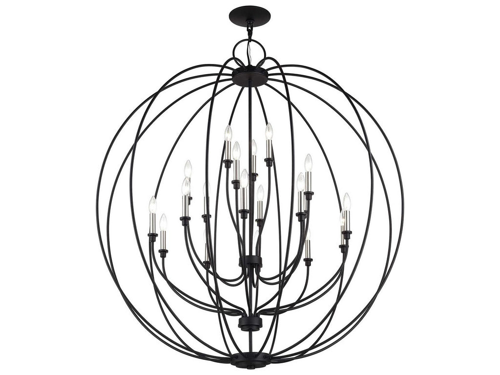 Livex Lighting 19-Light Milania Chandelier in Black Brushed Nickel