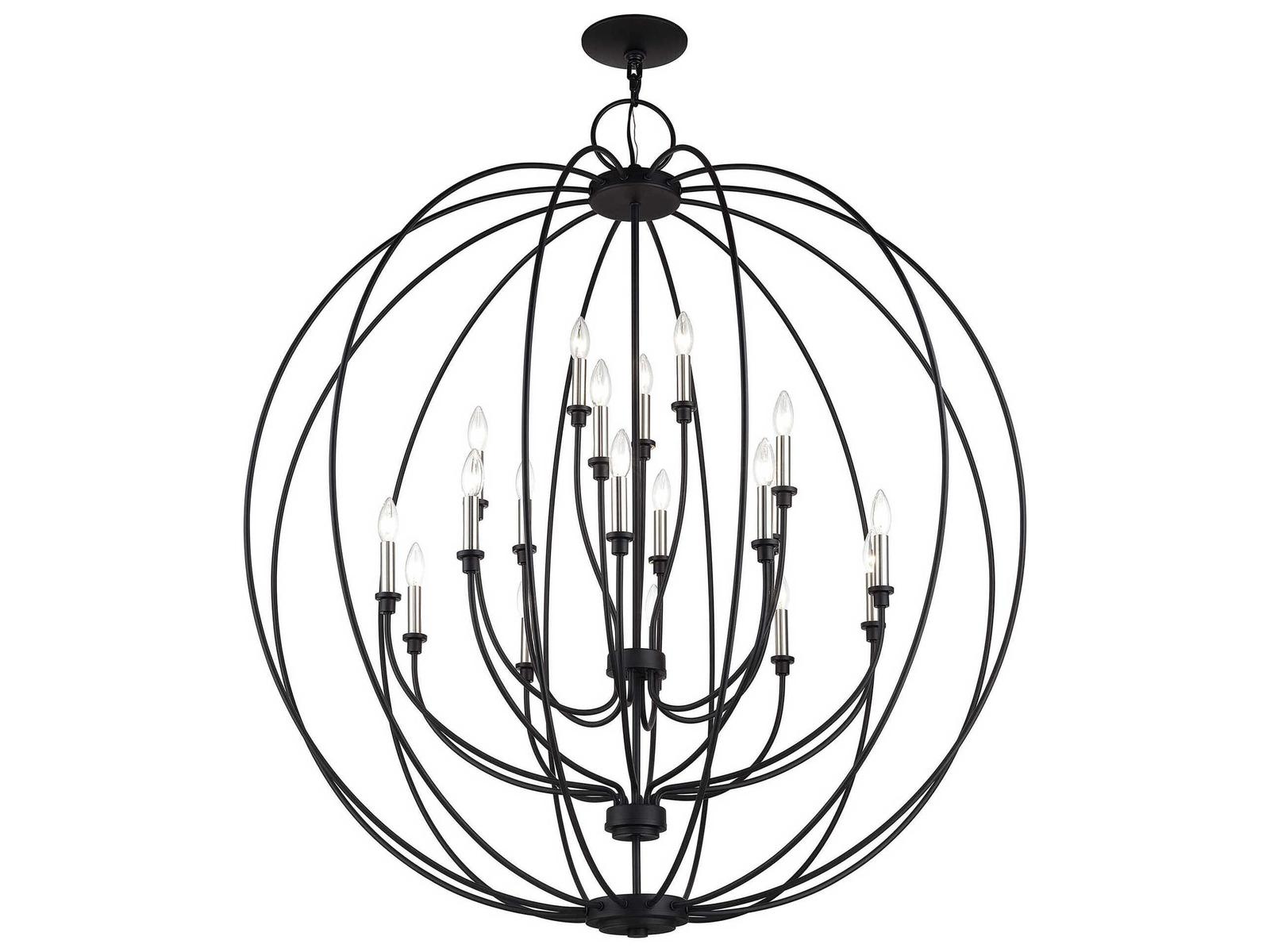 Livex Lighting 19-Light Milania Chandelier in Black Brushed Nickel