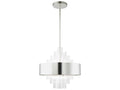 Livex Lighting Orenburg 8-Light Polished Nickel Crystal Candelabra Drum Chandelier