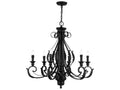 Livex Lighting Valencia 6-Light Shiny Black Candelabra Chandelier