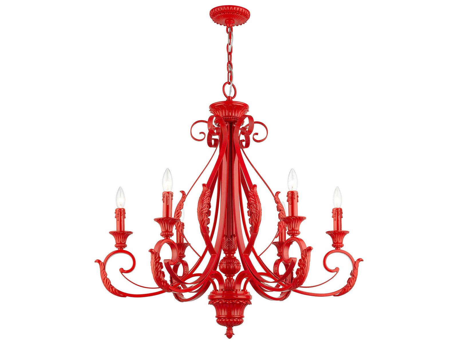 Livex Lighting Valencia 6-Light Chandelier in Shiny Red