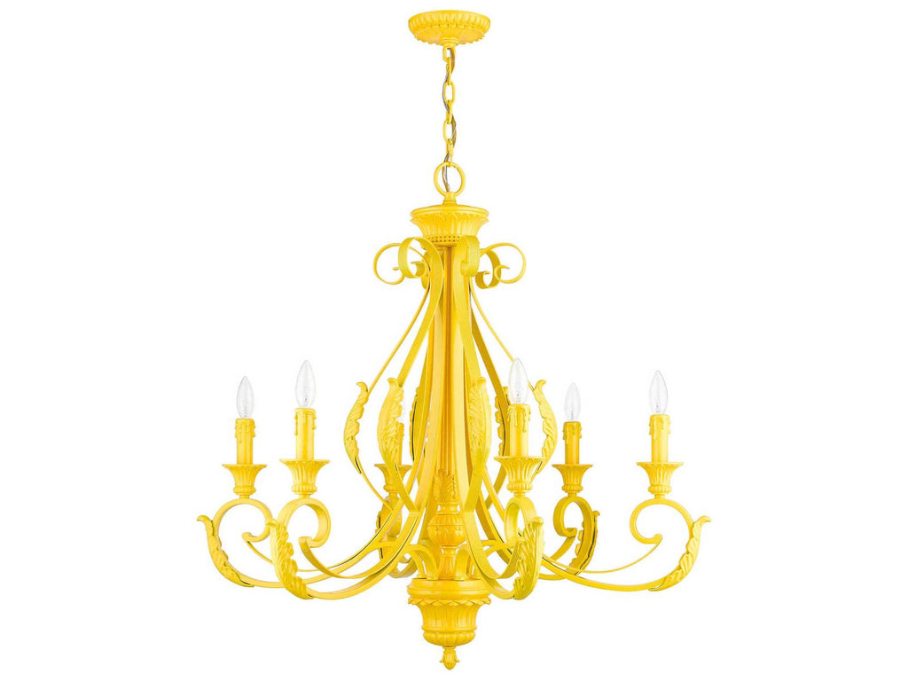 Livex Lighting Valencia 6-Light Chandelier in Shiny Yellow