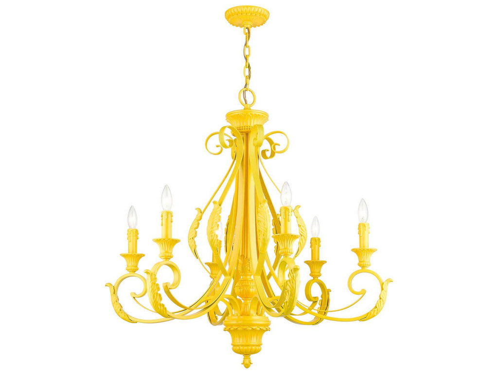 Livex Lighting Valencia 6-Light Chandelier in Shiny Yellow