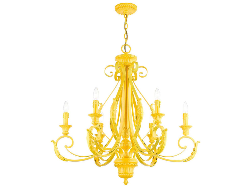 Livex Lighting Valencia 6-Light Chandelier in Shiny Yellow