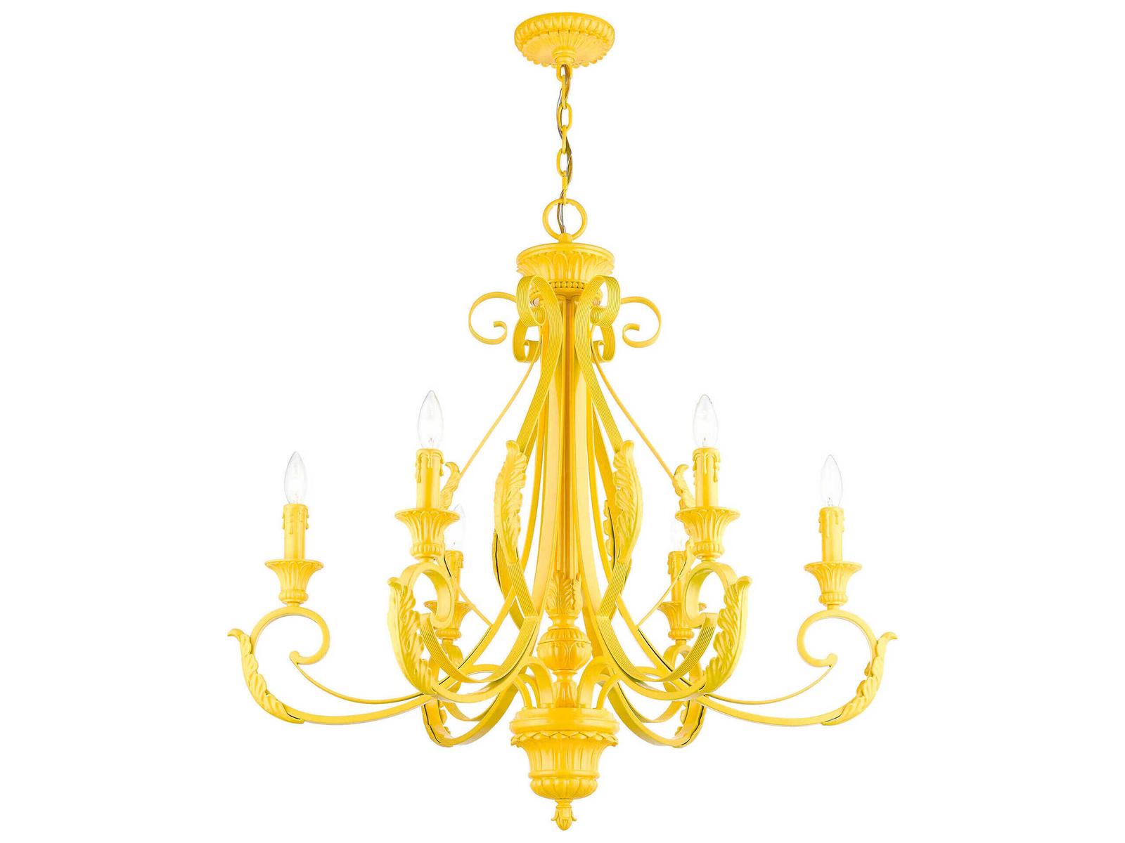 Livex Lighting Valencia 6-Light Chandelier in Shiny Yellow