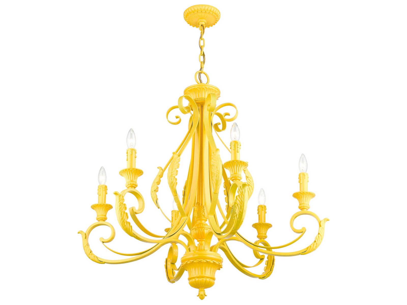 Livex Lighting Valencia 6-Light Chandelier in Shiny Yellow
