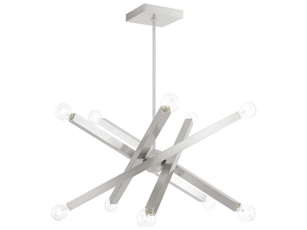Livex Lighting Solna 10-Light Brushed Nickel Sputnik Chandelier