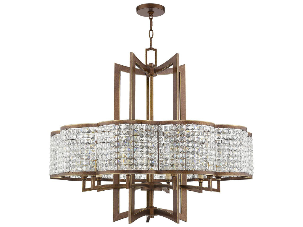 Livex Lighting Grammercy 10-Light Crystal Chandelier in Hand Applied Palacial Bronze