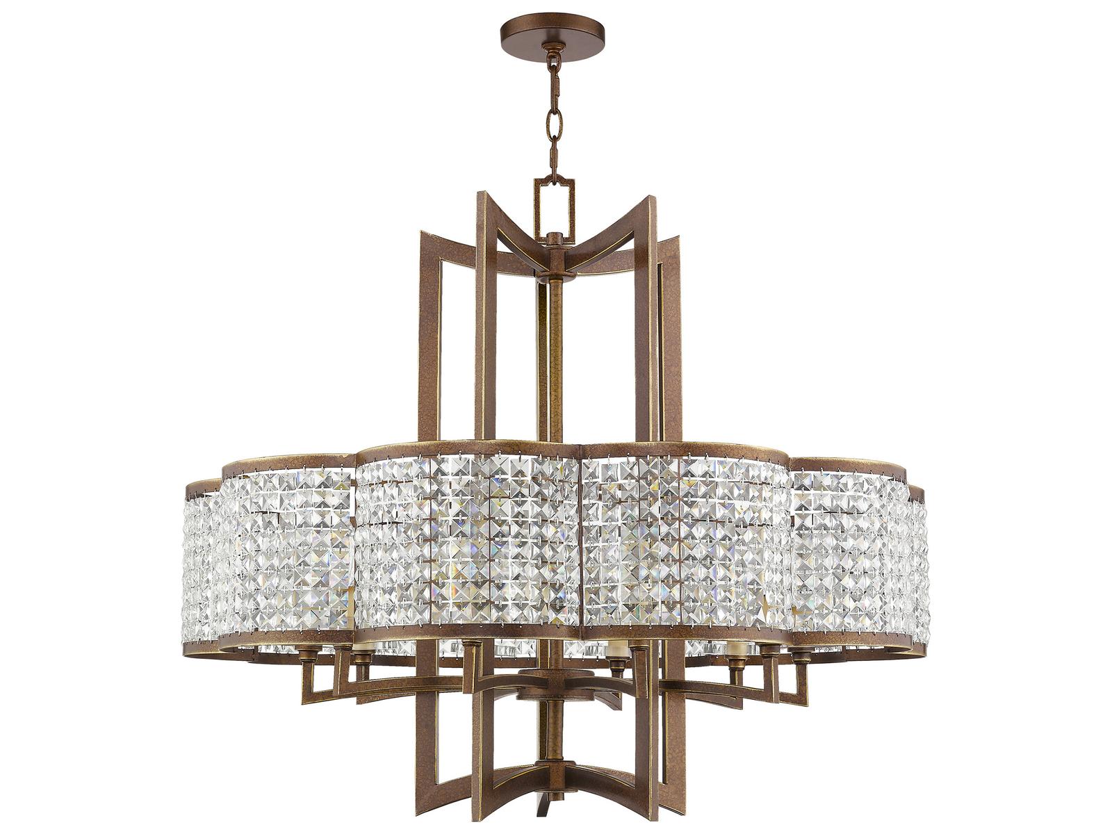 Livex Lighting Grammercy 10-Light Crystal Chandelier in Hand Applied Palacial Bronze
