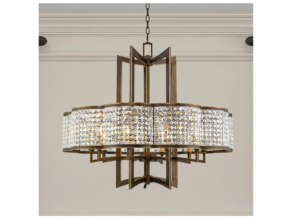 Livex Lighting Grammercy 10-Light Crystal Chandelier in Hand Applied Palacial Bronze