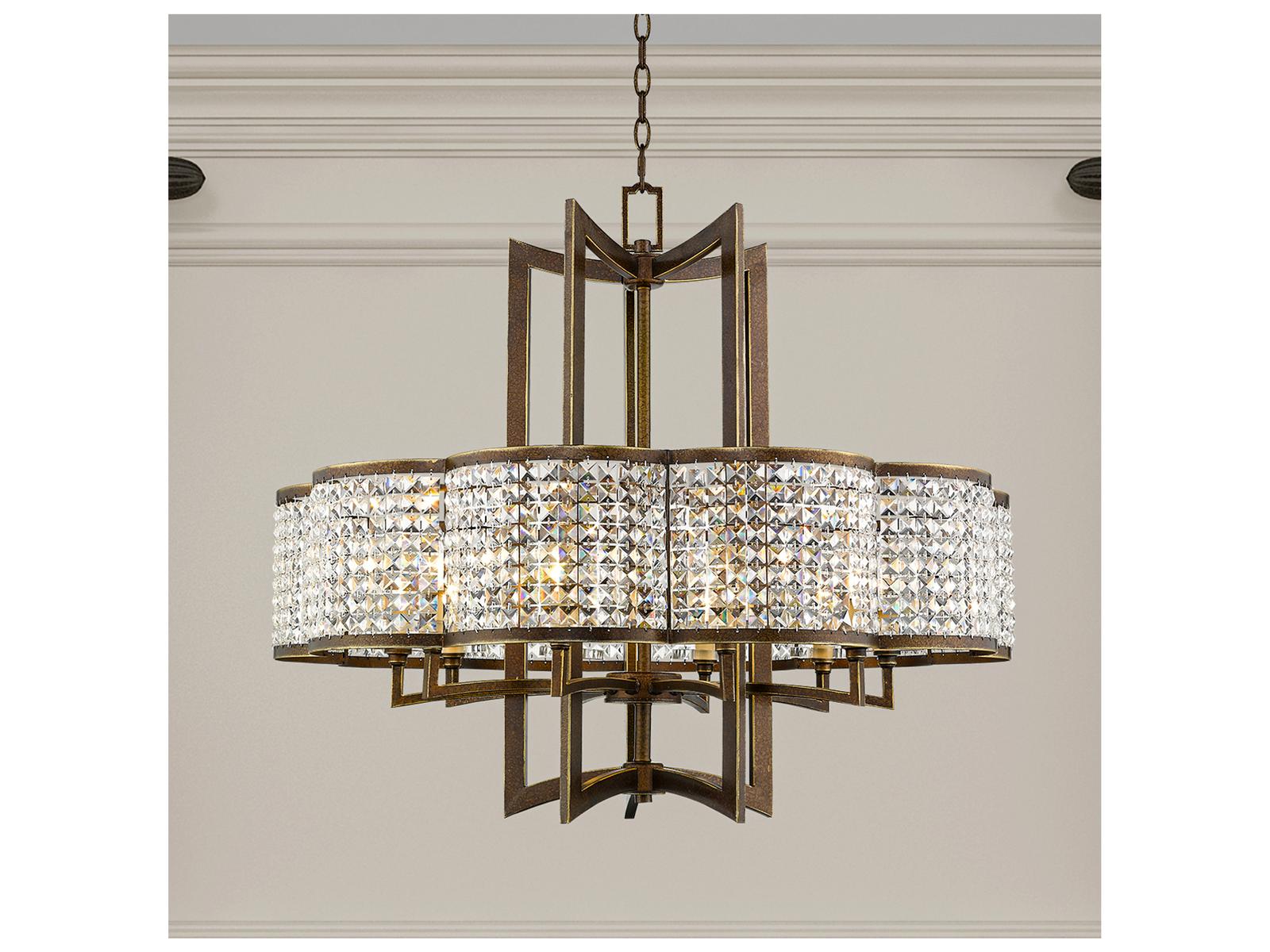 Livex Lighting Grammercy 10-Light Crystal Chandelier in Hand Applied Palacial Bronze